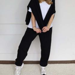 Штани джогери тринитка Oversize  "Чорний" Plamka (Poland)