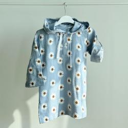 Туніка муслінова з капюшоном  "Ромашка на блакитному" Plamka (Poland)