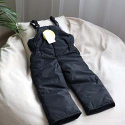 Під замовлення ! Дата доставки 15 листопада - 5 грудня! Зимовий напівкомбінезон (штани) на американському утеплювачі до -30 морозу "Black" Plamka (Poland)