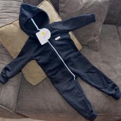 Ромпер з капюшоном з 2-нньою змійкою (без начосу) "Jumpsuits" чорний Plamka (Poland)