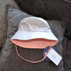 Панама дитяча двостороння "Сіра/персик " Plamka
