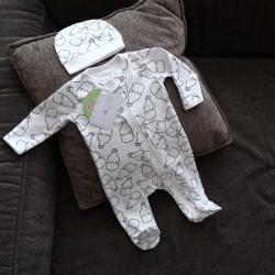 Чоловічок сліп із шапочкою трикотажний "Мілк" на блискавці Plamka (Poland)