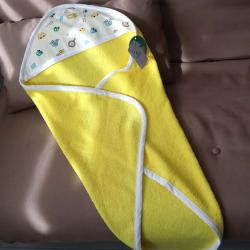 Рушник куточок після купання  "Автопарк" жовта махра "Plamka"