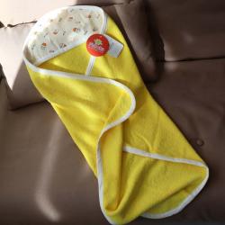 Рушник куточок після купання з вушками "Milk" жовта махра "Plamka"