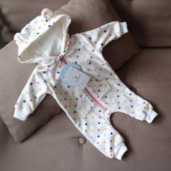 Флісовий чоловічок "Bear" горох на молоці Plamka (Poland)