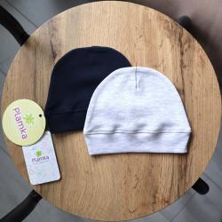 Набір 2в1 шапочок "Summer"  сіра меланж + темно-синя Plamka (Poland)