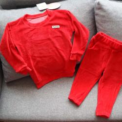 Спортивний костюм велюровий без капюшону  "Червоний" Plamka (Poland), , л00002028, Plamka (Poland), Одяг для дітей