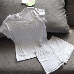 Літній набір шорти з футболкою (чи піжама) з натуральної тканини "Сірий" Plamka (Poland)