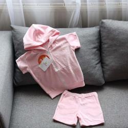 Літній велюровий  костюм з капюшоном  "Рожевий" Plamka (Poland)