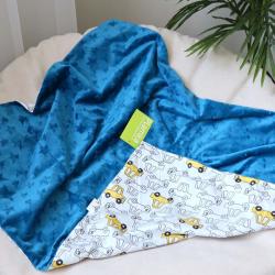 Плед на виписку/для прогулянок "Авто"  синій плюш зірки Plamka (Poland)