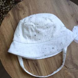 Муслінова дитяча панама  "Білосніжна" зірочки Plamka