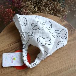 Косинка-бандана муслінова Plamka, зайчики на білому