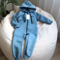 Ромпер з начісом, з капюшоном  "Jumpsuits" джинс  Plamka (Poland)