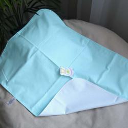 Непромокаюча пеленка з натуральної бавовни "Блакитна"  60*80 Plamka (Poland)