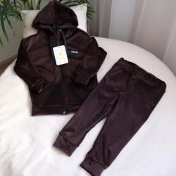 Спортивний костюм велюровий на замку "Шоколадний" Plamka (Poland)