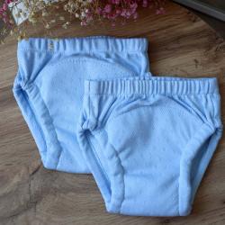 Набір з 2 шт дихаючих тренувальних трусиків (трансферлі) із 6 шарів мусліну  "Plamka",  блакитний 2 шт