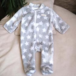 Плюшевий чоловічок сліп без капюшона "Сірий в зірочки" 3,6,9,12м Plamka (Poland)