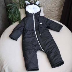 Зимовий комбінезон "SWEET HEART" чорний, 12,18,24м,2T,3T,4Т от 0 до -30 Plamka (Poland)