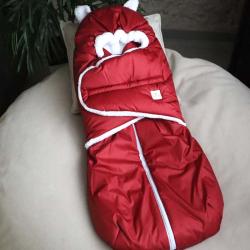 Зимовий конверт "Little Cat" червоний (насичений), на сильні морози Plamka (Poland)