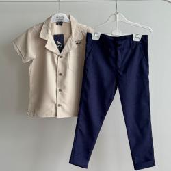 Комплект 2в1: сорочка й штани, бежевий і синій Hola Kids (Туреччина)