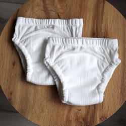 Набір з 2 шт дихаючих тренувальних трусиків із 6 шарів мусліну  "Plamka",  молочний рубчик 2 шт