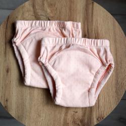 Набір з 2 шт дихаючих тренувальних трусиків із 6 шарів мусліну  "Plamka",  персик 2 шт