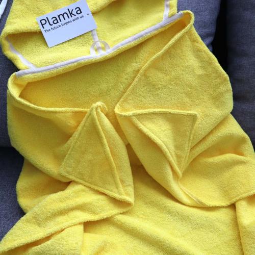 Рушник з капюшоном  "Kids" жовтий "Plamka"