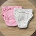 Набір з 2 шт дихаючих тренувальних трусиків із 6 шарів мусліну  "Plamka",  молочний рубчик та рожеві