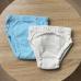 Набір з 2 шт дихаючих тренувальних трусиків із 6 шарів мусліну  "Plamka",  молочний рубчик та блакитний