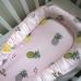 Гнездышко для малыша Babynest "Ананасики на розовом", с кокосовым матрасиком Plamka (Poland)